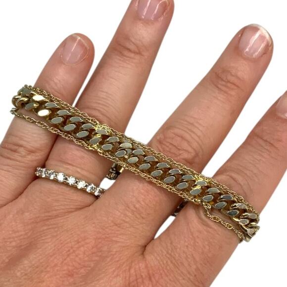 Goldette Vintage Triple Chain Bracelet - Picture 1 of 7